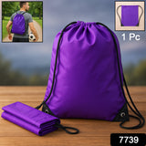 Water-Resistant Nylon Drawstring Backpack Bag (1 Pc / Mix Color & Design)