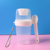 2-Piece Salad Cup Lunch Container with Dressing Storage and Reusable Fork