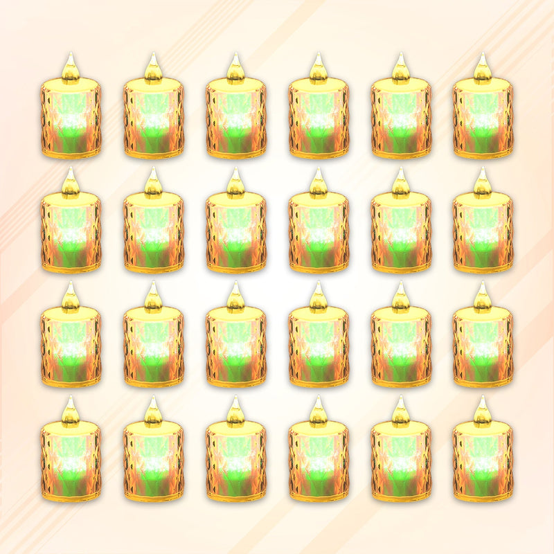 24 Pc Flameless and Smokeless Decorative Melting Candles LED Tea Light Candle Flickering Electronic Candle, Diwali