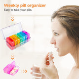 Weekly 7 Day Rainbow Color Pill Organizer Box