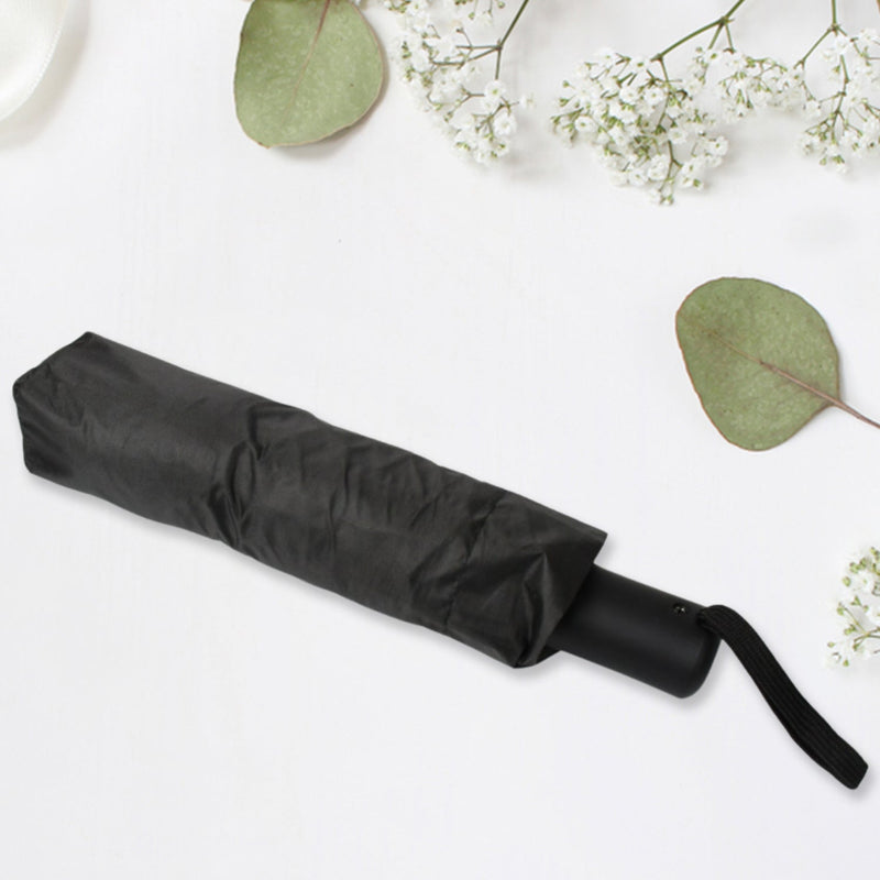2 Fold Manual Umbrella – Wind, Sun & Rainproof with Steel Shaft & Wrist Strap