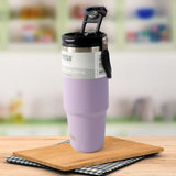 Stainless Steel Vacuum Insulated Coffee Cups Travel Mug With Straw, Tumbler (900 ML Approx / 1 Pc)