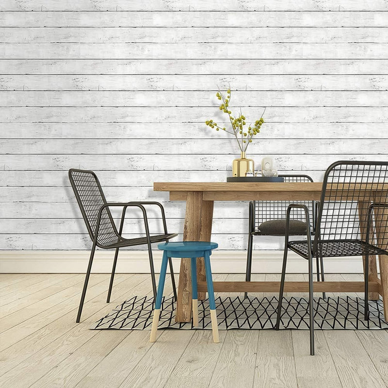 White Wood Grain Self-Adhesive Wallpaper 45 cm x 10 meter (1 Pc)