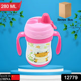 Vacuum Stainless Steel Water Bottle With Carry Handle & Straw Fridge Water Bottle Double Wall, Leak Proof, Rust Proof, Cold &amp; Hot | Leak Proof | Office Bottle | Gym | Home | Kitchen | Hiking | Trekking | Travel Bottle, Tumbler (280 ML)