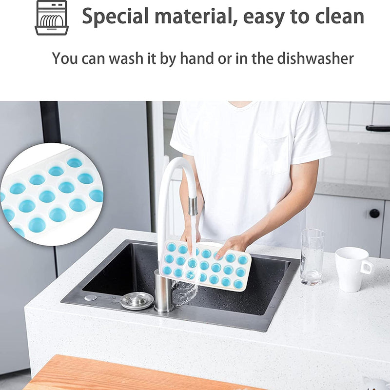 21 Cavity  Up Ice Cube Trays-Easy Release, Flexible Silicone Bottom - Stackable, BPA Free, Food Grade - for Convenient Freezer Ice Making (2 Pc Set)