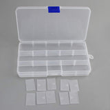 15-Grid Clear Plastic Jewelry Organizer Box with Dividers (1 Pc)