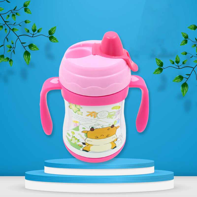 Vacuum Stainless Steel Water Bottle With Carry Handle & Straw Fridge Water Bottle Double Wall, Leak Proof, Rust Proof, Cold &amp; Hot | Leak Proof | Office Bottle | Gym | Home | Kitchen | Hiking | Trekking | Travel Bottle, Tumbler (280 ML)