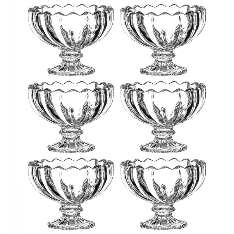 Glass Ice Cream Bowls Glass Dessert Cups for Sundae (6 pcs / 120ml)