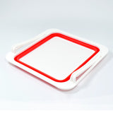 Refrigerator storage box with sliding racks