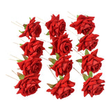 Hair Clip Red Rose Bridal Hair Pins Rose (12 Pcs Set / Red Color Only), Hair accessories
