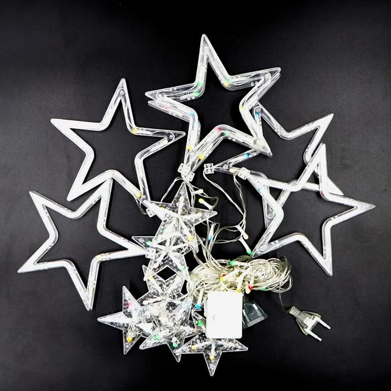 12 Star LED Curtain Lights for Diwali 