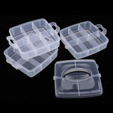 3-Tier 18 Sections Transparent Stackable Adjustable Compartment Slot Plastic Craft Storage Box
