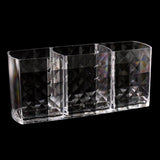 Clear Acrylic 3-Slot Brush Organizer