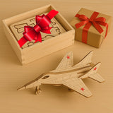 3D Wooden Fighter Jet Puzzle DIY Assembly Kit