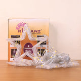 12 Stars LED Curtain String Lights with 8 Flashing Modes for Home Decoration, Diwali & Wedding LED Christmas Light Indoor and Outdoor Light ,Festival Decoration  (Warm White / With Box)