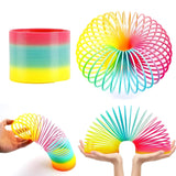 Rainbow Slinky Spring Toy – Compact, Portable Fun Toy for Kids & Adults, Great for Birthdays (1 Pc)