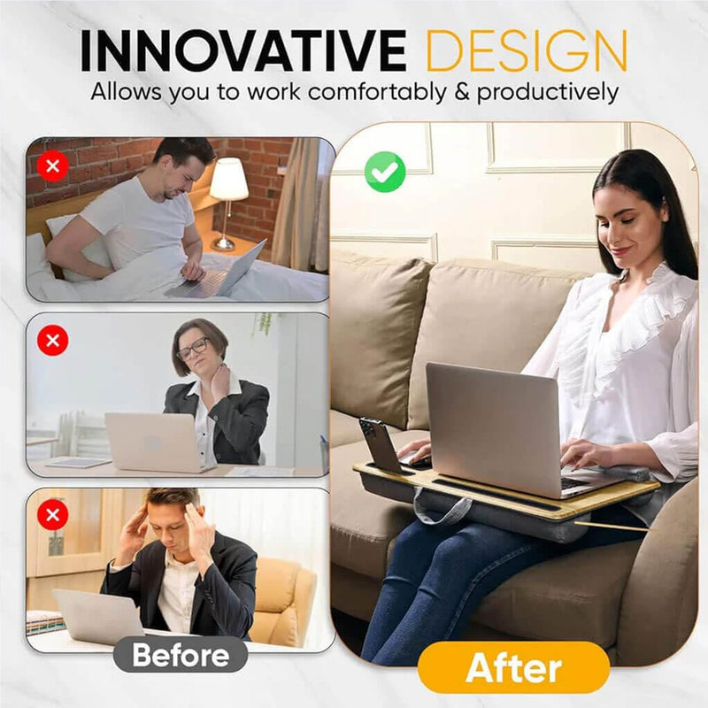 Portable Laptop Table with Mouse Pad (55×35 Cm / 1 Pc)