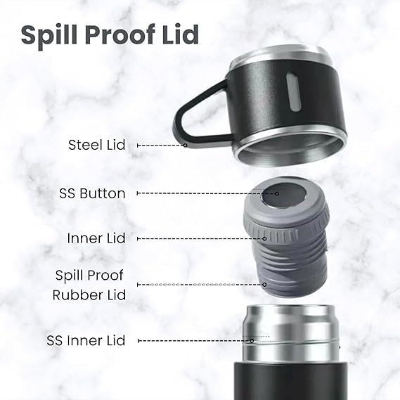 Bottle Water Flask Gift Set Two Cups Hot and Cold