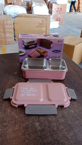 Qunic Stainless Steel Snack Lunch Box (With Small Box)