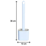 High-quality silicone toilet brush with holder stand for convenient use