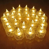 24 Pcs Flameless and Smokeless Decorative Acrylic Candles Transparent Led Tea Light Candle for Gifting, House, Diwali, Christmas, Festival, Events Decor Candles, Diwali