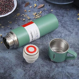 Bottle Water Flask Gift Set Two Cups Hot and Cold