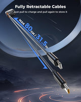 Retractable Car Charger | 4 in 1 Car Charger |  4 in 1 Super Fast Charge Car Phone Charger |