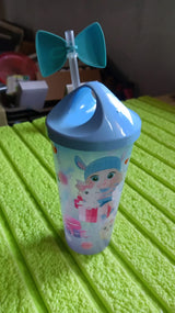 Unicorn Water Bottle with Straw & Lid for Kids, Tumbler (With Light)