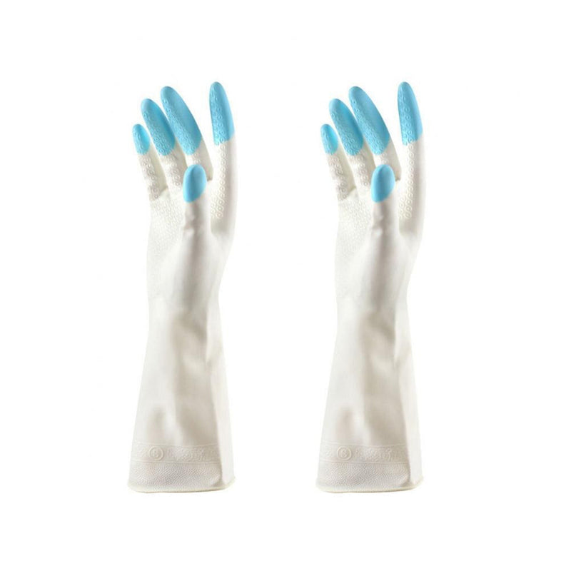Reusable PVC cleaning gloves, elbow-length, suitable for all household chores.