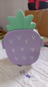 Pineapple lunch box with portable lid and multiple sections