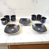 Sweet Buzz 9-Piece Seashell Ceramic Cup Set – Ideal for Home & Gifts