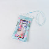 Waterproof Peach Transparent Mobile Pouch with Neck Strap (1 Pc)