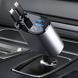 Retractable Car Charger | 4 in 1 Car Charger |  4 in 1 Super Fast Charge Car Phone Charger |