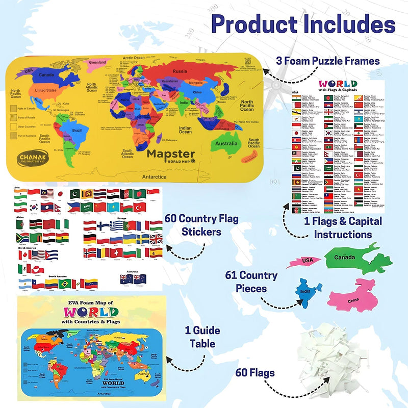 Aditi Mapster World Map EVA Foam Puzzle Set